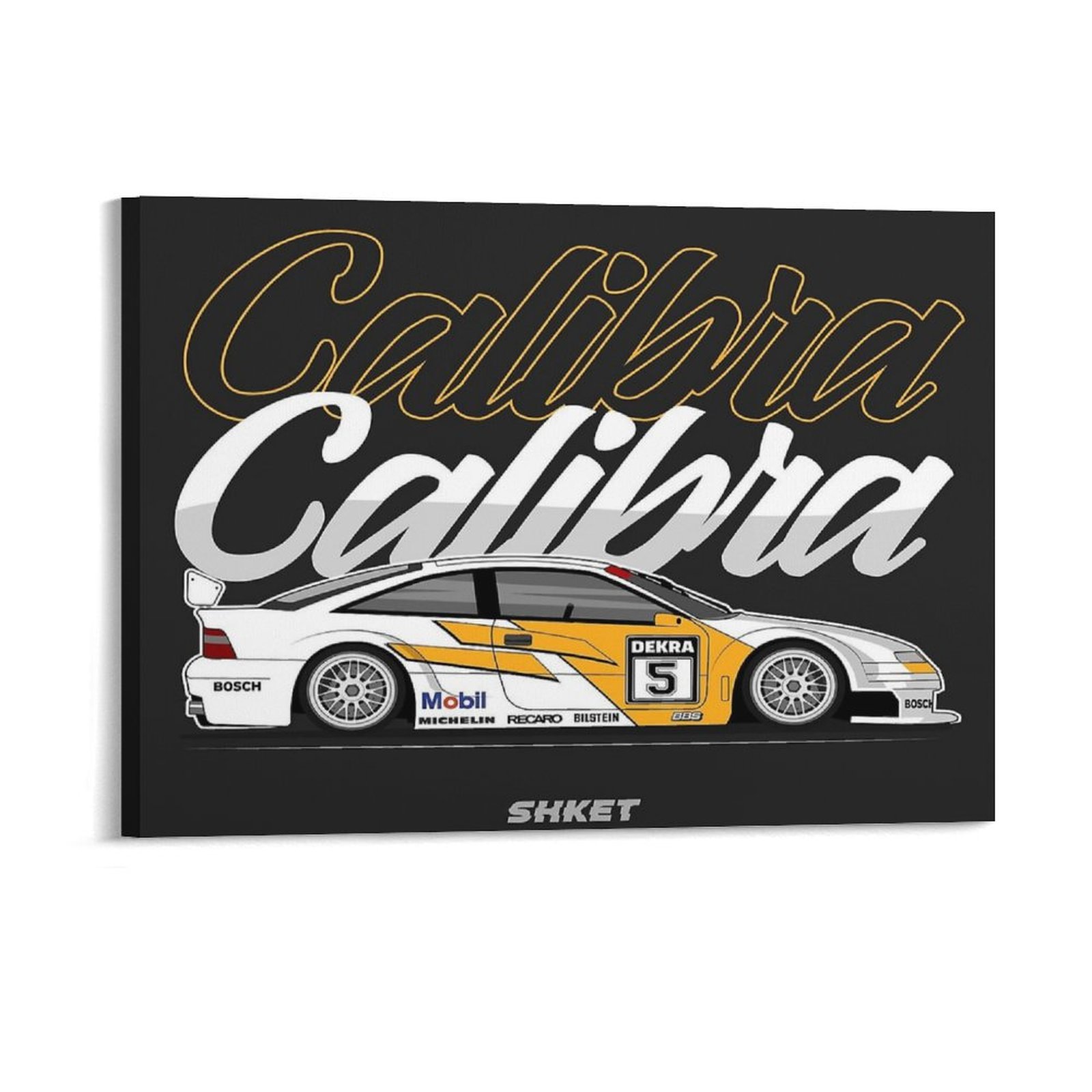 Car Mirror - オペルカリブラ Dtm レースカーキャンバス絵画クラブパブガレージ印刷壁装飾レースカーフレーム壁絵画
