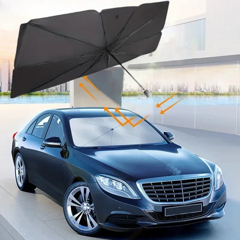 Windshield Sun Shade - 車用サンシェード、車用アクセサリー、フロントガラス用サンシェード、車用フロントガラス用サンシェード傘、紫外線と太陽熱を遮断