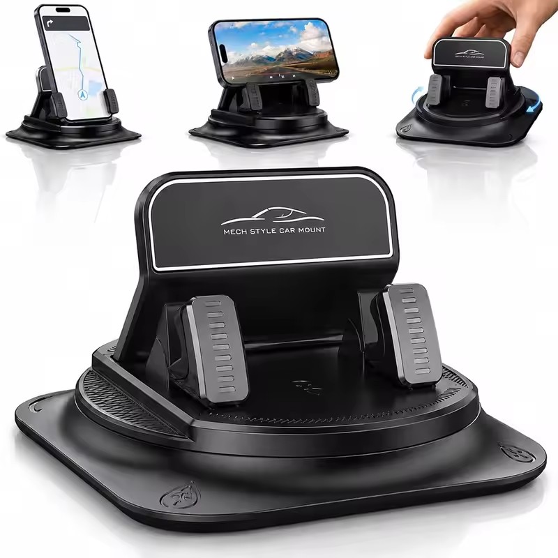 Car Phone Holder - 360 ° 度角調整可能な車載携帯電話ホルダー、滑り止めシリコン製ダッシュボード電話ホルダー、自由回転式ユニバーサルヘッドアップナビゲーションホルダー