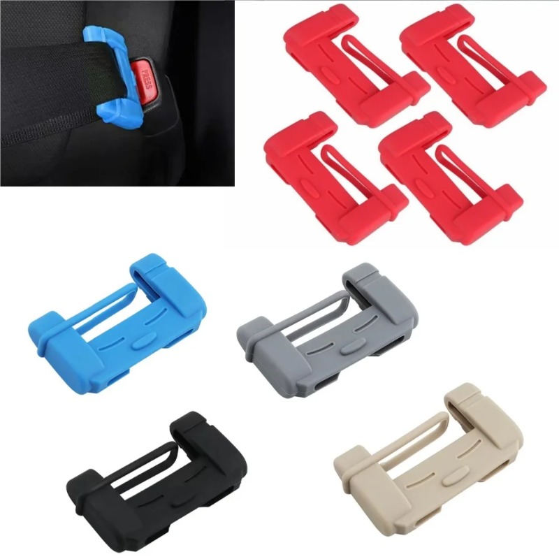 Car Seat Cover - 2個入り 車用シートベルトクリップ シリコン保護カバーホルダー、傷防止・防塵インテリア保護カバー