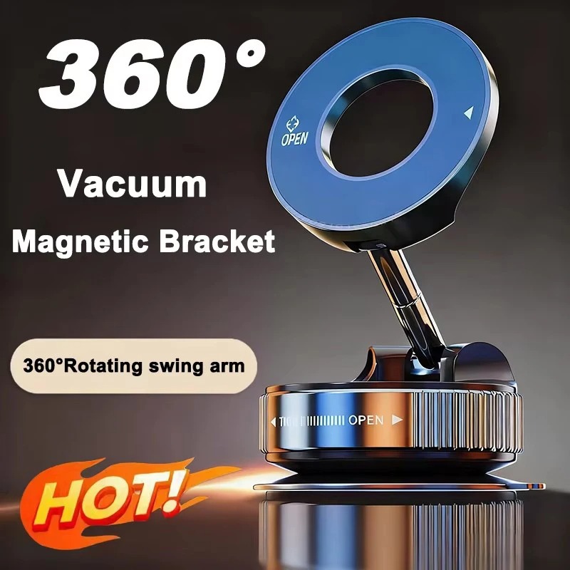 Car Vacuum - マグネット式車載スマホホルダー 真空吸着 iPhone/Androidスマホ対応 360度回転 ° 調整可能な吸盤ブラケット