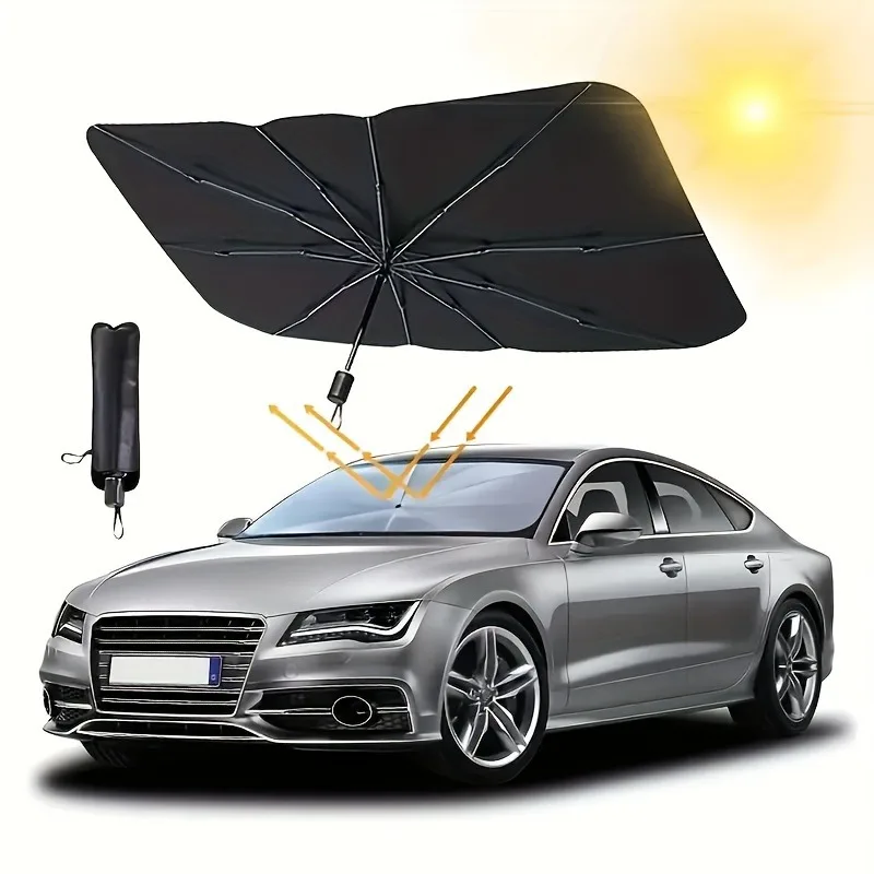 Windshield Sun Shade - 車のサンシェードプロテクターパラソル車のフロントウィンドウサンシェードカバーサンプロテクターインテリアフロントガラス保護アクセサリー