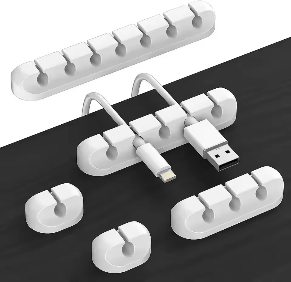 Car Organizer - ケーブルコードワイヤーオーガナイザー シリコン製USBケーブルワインダー 管理クリップ 自己粘着式 マウス キーボード