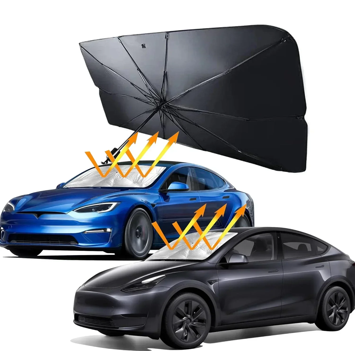 車用傘型サンシェード、フロントガラス用フロントカバー、折りた - Windshield Sun Shade のレビューと価格