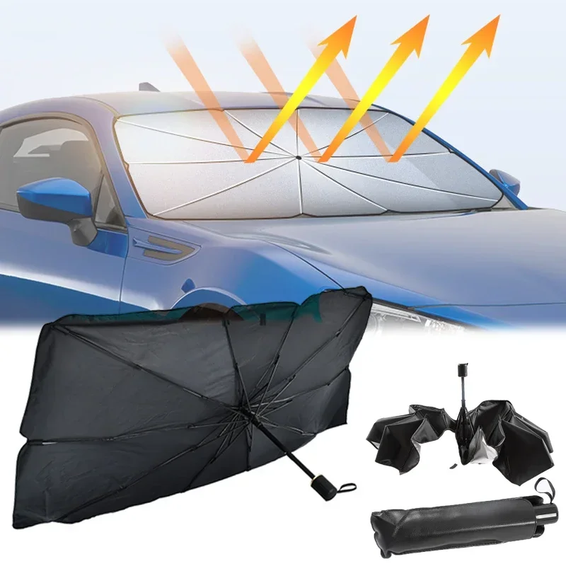 車用サンシェード、折りたたみ式傘型サンシェード/カバー（ほと - Windshield Sun Shade のレビューと価格