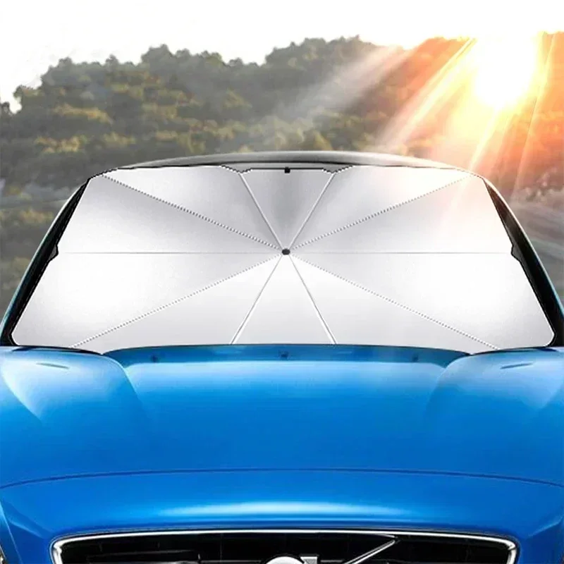 車のフロントガラスサンシェード断熱サンバイザー夏用自動車アク - Windshield Sun Shade のレビューと価格