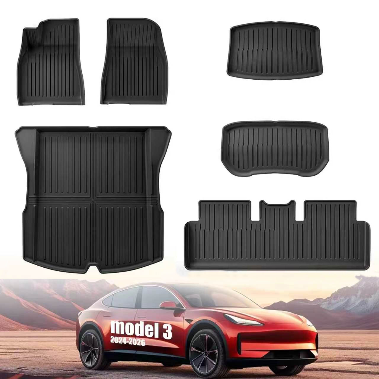 2024‑2026 モデル 3 ハイランド TPE 全天候型 - Car Floor Mat のレビューと価格