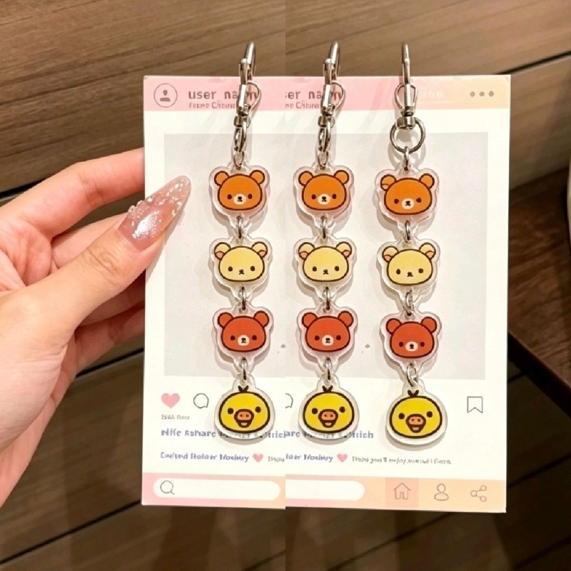 アニメのキャラクター「リラックマ」のアクリル製キーホルダー。 - Car Accessories Japanese のレビューと価格