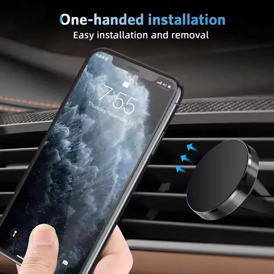 磁石式の車載用スマートフォンホルダー。エアコン吹き出し口に取 - Car Phone Holder のレビューと価格